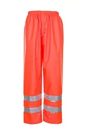 Odzież trekkingowa męska - Planam 2064064 spodnie przeciwdeszczowe z wysokim widokiem rozmiar XXXL w kolorze pomarańczowym, 3XL - miniaturka - grafika 1