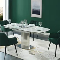 Krzesła - Zestaw 6 krzeseł PEGA – z podłokietnikami – welur i metal – kolor zielony - miniaturka - grafika 1