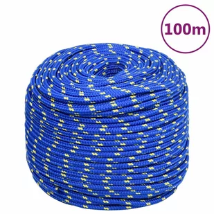 vidaXL Linka żeglarska, niebieska, 10 mm, 100 m, polipropylen - Pasmanteria - miniaturka - grafika 1
