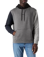 Bluzy męskie - BOSS Męska bluza z kapturem Wecolourblock, Średni szary 30, XXL - miniaturka - grafika 1