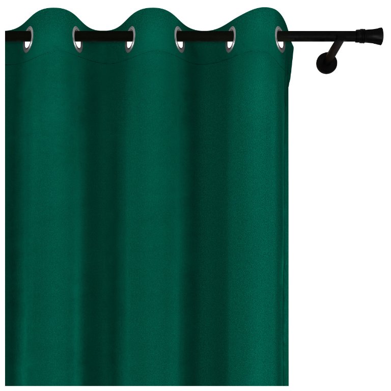Voppi Welurowa zasłona na przelotki kółka 140 x 280 cm zielona zasłona dekoracyjna do domu
