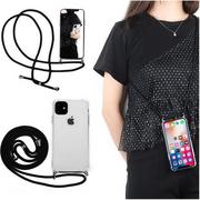 Etui i futerały do telefonów - D-Pro Crossbody TPU etui na sznurku z paskiem na ramię do iPhone 11 Pro Max (Crystal+Black) - miniaturka - grafika 1