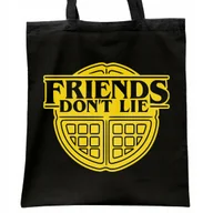 Torby i wózki na zakupy - Torba bawełniana czarna Stranger Things Eleven Hawkins Dla Fanów Serialu - miniaturka - grafika 1