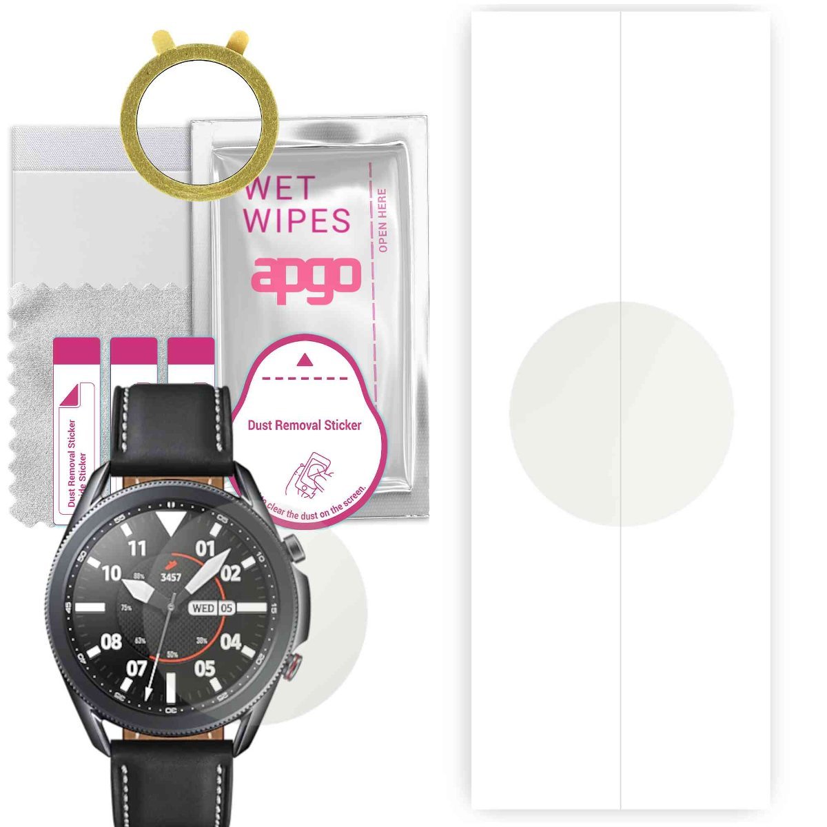 1x Folia hydrożelowa MATOWA do Samsung Galaxy Watch 3 45MM - apgo Smartwatch Hydrogel MATTE Protection Ochrona na ekran smartwatcha