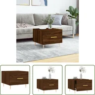 Ławy i stoliki kawowe - The Living Store stolik kawowy brązowy dąb 50x50x40 cm materiał drewnopochodny - miniaturka - grafika 1