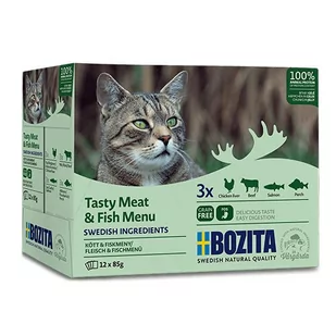 Bozita Cat Multibox mięsne i rybne kawałki w galaretce 12x85g - Mokra karma dla kotów - miniaturka - grafika 1