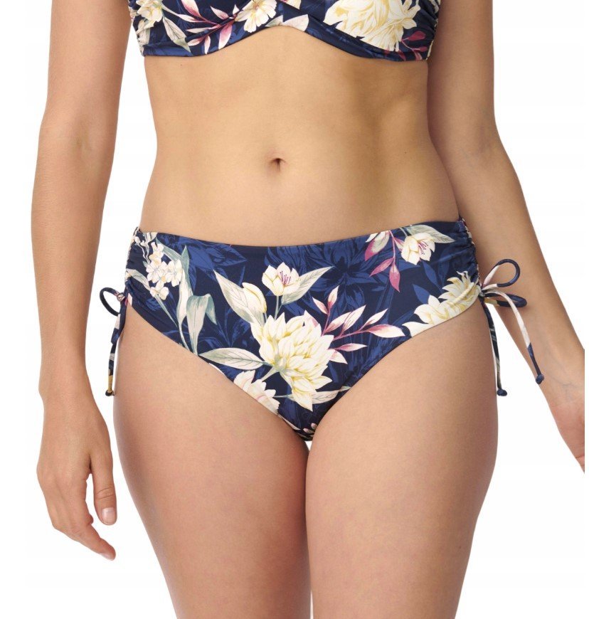 Dół Bikini Triumph Botanical Leaf Midi r. 38/M Granat Figi Wiązane Liście