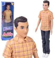 Lalki dla dziewczynek - Anlily Lalka chłopak BRUNET Paulo w koszuli i ciemnych spodniach ZA6006 B EDUKAMP - miniaturka - grafika 1