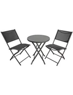 Meble ogrodowe - Kompaktowy zestaw balkonowy kawowy CAFFE LATTE MEVEN, 3 elementy - miniaturka - grafika 1