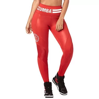 Legginsy - Zumba Fitness Zumba Workout High Waist legginsy sportowe damskie Viva La Red, XXL - grafika 1