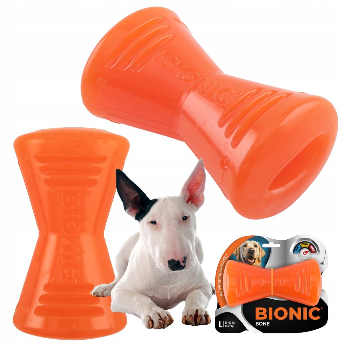 Zabawka dla psa mocna KOŚĆ bezpieczna WYTRZYMAŁA aport BIONIC BONE L-15cm