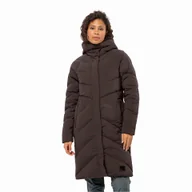 Płaszcze damskie - Damski płaszcz puchowy Jack Wolfskin MARIENPLATZ COAT W RDS peat - XS - miniaturka - grafika 1