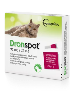 Bayer BAYER Dronspot roztwór do nakrapiania dla dużych kotów o masie ciała od 5 do 8kg 2x1,12ml) 39102-uniw - Artykuły przeciw pasożytom - miniaturka - grafika 1