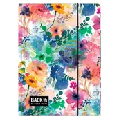 Teczki i skoroszyty - Teczka tekturowa z gumką A4 DERFORM BACKUP kwiaty - miniaturka - grafika 1