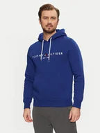 Bluzy męskie - Tommy Hilfiger Bluza Logo MW0MW11599 Niebieski Regular Fit - miniaturka - grafika 1