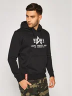 Bluzy męskie - Alpha Industries Bluza Basic 178312 Czarny Regular Fit L, S - miniaturka - grafika 1