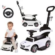 Chodziki - Jeździk Chodzik Pchacz Z Rączką Licencja Mercedes Amg C63 Biały Coil - miniaturka - grafika 1