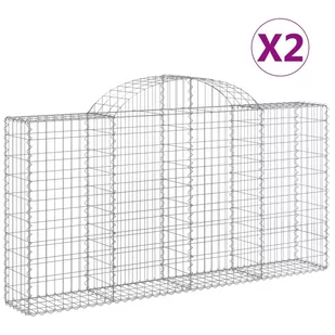 vidaXL Kosze gabionowe, 2 szt, 200x30x100/120 cm, galwanizowane żelazo - Ogrodzenia - miniaturka - grafika 3