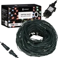 Oświetlenie świąteczne - Kurtyna świetlna ciepły biały 144 Led siatka lampki wewnętrzno-zewnętrzne - miniaturka - grafika 1