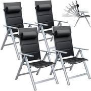Fotele i krzesła ogrodowe - Krzesło ogrodowe Bern składane alu 4szt. Czarne/srebrne - miniaturka - grafika 1