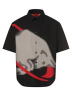 Koszulki męskie - HUGO Koszulka męska - Ebull_RB Mężczyźni Modern Fit Bawełna czarny|szary|czerwony wzorzysty, XL - miniaturka - grafika 1
