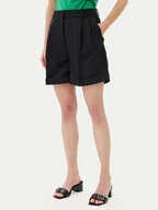 Spodenki damskie - Tommy Hilfiger Szorty materiałowe WW0WW44767 Czarny Regular Fit - miniaturka - grafika 1