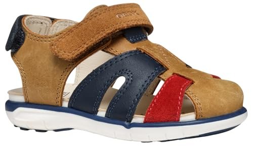 Geox B Sandal Delhi Boy A, Sandały dziecięce, Czerwona whisky, 26 EU