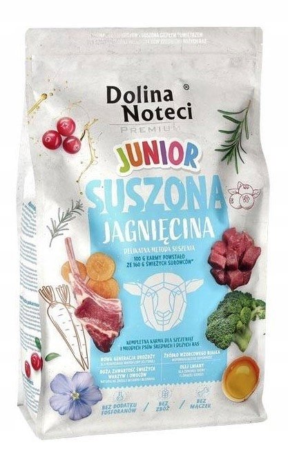 DOLINA NOTECI Premium Junior Jagnięcina- karma suszona dla psa 4kg