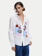 Koszule damskie - Desigual Koszula Flowers Minnie 25SWCW24 Biały Regular Fit - miniaturka - grafika 1