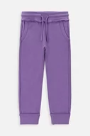 Spodnie i spodenki dla dziewczynek - Coccodrillo spodnie dresowe dziecięce kolor fioletowy gładkie - miniaturka - grafika 1