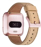 Akcesoria do smartwatchy - PASEK DO ZEGARKA Fitbit Versa/Versa 2/LITE/SE BEŻOWY SKÓRA NATURALNA - miniaturka - grafika 1