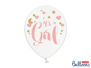 PartyDeco Balony "Its a Girl", pastel biały, 12", STRONG, 6 szt SB14P-233-008-6 - Balony i akcesoria - miniaturka - grafika 1