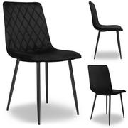 Krzesła - Krzesło aksamitne DEXTER czarne velvet - miniaturka - grafika 1