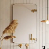 Lustra - Lustro łazienkowe prostokątne z czarną ramą - 50x80 cm - DEMETRIA - miniaturka - grafika 1