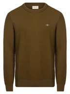 Swetry męskie - Gant Sweter z dodatkiem wełny merino Mężczyźni Bawełna zielony marmurkowy, M - miniaturka - grafika 1