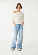 Spodnie damskie - Stradivarius D88 Jeansy baggy z szerokimi nogawkami Niebieski denim 32 - miniaturka - grafika 1