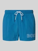 Kąpielówki męskie - Spodenki kąpielowe o kroju regular fit z nadrukiem z logo model 'MOONEYE' - miniaturka - grafika 1