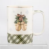 Kubki - Kubek z dekorem rękawiczki zielona krata 380 ml - miniaturka - grafika 1