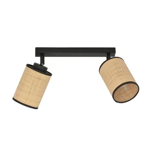 Emibig Yoga lampa sufitowa (spot) 2-punktowa czarna/rattan 1151/2 - Lampy sufitowe - miniaturka - grafika 2