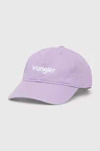 Wrangler czapka z daszkiem bawełniana kolor fioletowy z nadrukiem - Czapki damskie - miniaturka - grafika 1