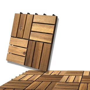 Płytka podłogowa drewno akacja balkon taras 10 szt - Podesty i deski tarasowe - miniaturka - grafika 1