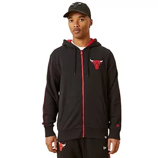 New Era Męska bluza z kapturem Chicago Bulls, blkfdr, XXL - Bluzy męskie - miniaturka - grafika 1