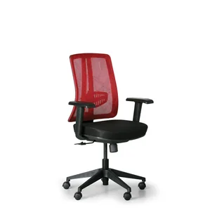 Fotel biurowy, krzesło biurowe B2B Partner Krzesło biurowe Human, czarny/czerwony X1-03S-1/NT-34,B-15 - Fotele i krzesła biurowe - miniaturka - grafika 1