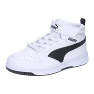 Buty trekkingowe dziecięce - Dziecięce sneakersy Rebound V6 Mid PUMA White Black - miniaturka - grafika 1