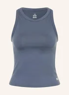 Koszulki i topy damskie - Under Armour Tank Top Motion High Neck blau - miniaturka - grafika 1