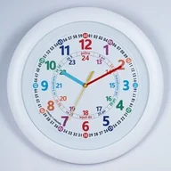 Zabawki interaktywne dla dzieci - Zegar biały edukacyjny do odczytu czasu #3/ 31cm - miniaturka - grafika 1
