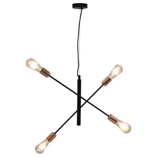vidaXL Żyrandol z żarówkami żarnikowymi, 2 W, czarno-miedziany, E27 - Lampy sufitowe - miniaturka - grafika 1
