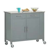 Szafki kuchenne - SoBuy Szafka kuchenna Wyspa na kółkach FKW108-HG - miniaturka - grafika 1