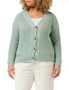 Trendyol Damski sweter rozpinany z dekoltem w serek, zwykły, plus size, zielony, 2XL, ZIELONY, XXL - Swetry damskie - miniaturka - grafika 1