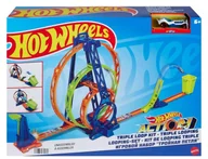 Zabawki konstrukcyjne - Mattel Hot Wheels Potrójna pętla Zestaw SKOCZNIA WYRZUTNIA HMX48 - miniaturka - grafika 1